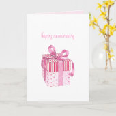ピンクギフト記念カード カード (黄色い花)