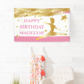 ピンクギムナスト体操ハッピーバースデーガール 横断幕 (インサイチュ)