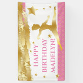 ピンクギムナスト体操ハッピーバースデーガール 横断幕 (縦)