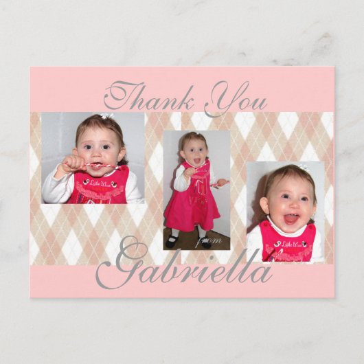 ピンクギャビー1... ポストカード (正面)