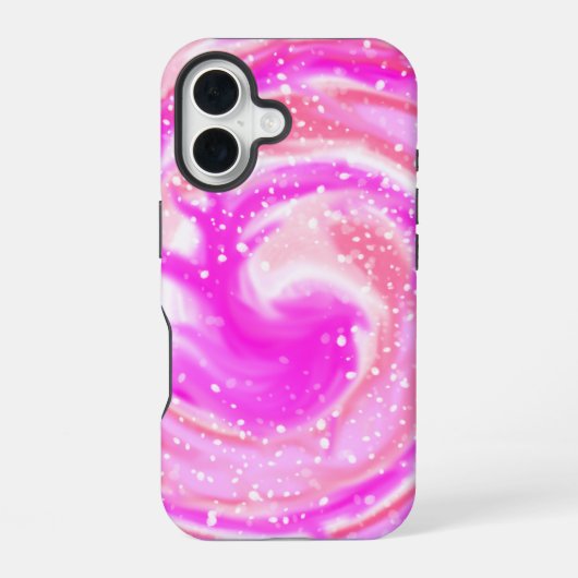 ピンクギャラクシー渦巻きiPhoneケース iPhone 16ケース (裏面)