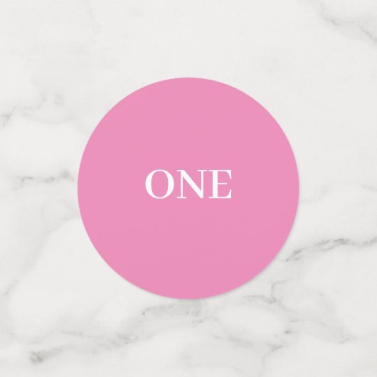 ピンクギンガムアンドカップケーキ誕生日 コンフェッティ (スモール正面)