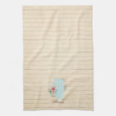 ピンクギンガムイリノイ州パターンキッチンタオル キッチンタオル (縦)