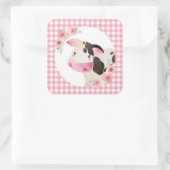 ピンクギンガムカウズフローラ スクエアシール (バッグ)