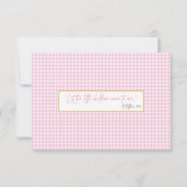 ピンクギンガムガールバプテスハートフェルト感謝の気持ち サンキューカード (裏面)