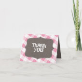 ピンクギンガムキャンバスサンキューカード サンキューカード (正面)