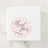 ピンクギンガムサンキューバイオンラウンドラベル フェイバータグ (インサイチュ)