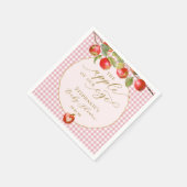 ピンクギンガムザアップルオブザアイ秋ベビーシャワー スタンダードカクテルナプキン (角)