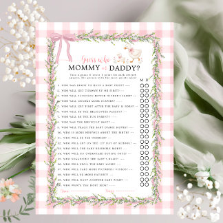 ピンクギンガムシリースグースGuess Who Mommy or Daddy 