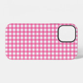 ピンクギンガムチェックiPhoneケース iPhoneケース (裏面横)