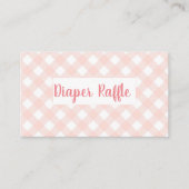 ピンクギンガムハイランドカウガールおむつラッフル エンクロージャーカード (正面)