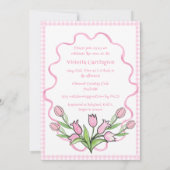 ピンクギンガムバニーベビーシャワー 招待状 (裏面)