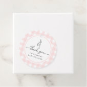 ピンクギンガムバニーラビットベイビーシャワー フェイバータグ (インサイチュ)