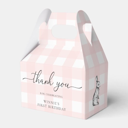 ピンクギンガムバニー誕生日サンキューオファーボックス フェイバーボックス (裏面サイド)