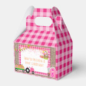 ピンクギンガムパンプキンパッチ農家ガールズ誕生日 フェイバーボックス (正面サイド)