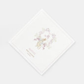 ピンクギンガムピーターザラビットクレストベビーシャワー スタンダードランチョンナプキン (角)