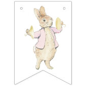 ピンクギンガムピーターザラビットモノグラム赤ちゃんシャワー バンティングフラッグ (第2の旗)