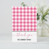 ピンクギンガムファミリー素朴名   サンキューカード (スタンド正面)
