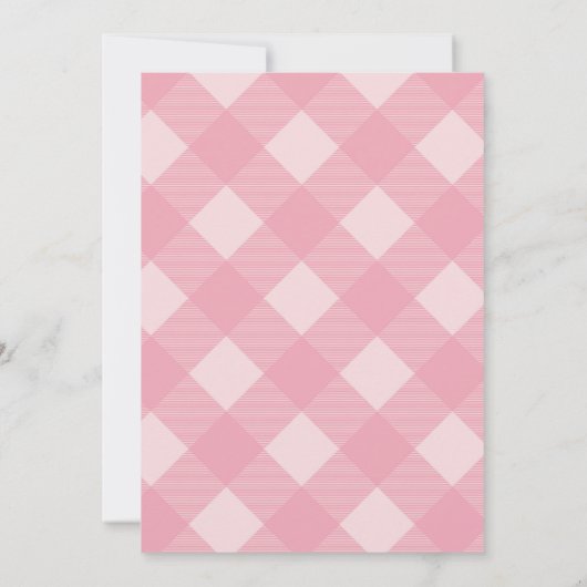 ピンクギンガムフローラ秋パンプキンテーマ誕生日 招待状 (裏面)