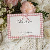 ピンクギンガムプレイド1歳の誕生日 サンキューカード