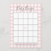 ピンクギンガムベビーGIrlシャワービンゴカード アドバイスカード (正面)