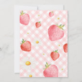 ピンクギンガムベリーファースト誕生日パーティー 招待状 (裏面)
