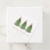 ピンクギンガムボウクリスマスツリーギフトラベル フェイバータグ (インサイチュ)