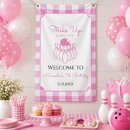 ピンクギンガムボウリング誕生日パーティー 横断幕