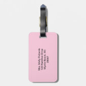 ピンクギンガムモノグラム ラゲッジタグ (裏面縦)