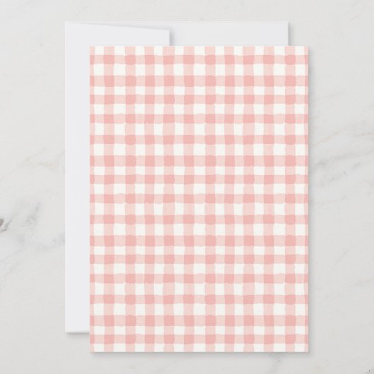 ピンクギンガムリトルカボチャ赤ちゃんシャワー 招待状 (裏面)