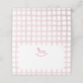 ピンクギンガムロッキングホース赤ちゃんシャワー座席表 プレイスカード (外部開封)