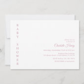 ピンクギンガムロッキングホース赤ちゃんシャワー招待状 招待状 (裏面)