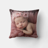 ピンクギンガムロッキングホース赤ちゃん女の子誕生枕 クッション (裏面)