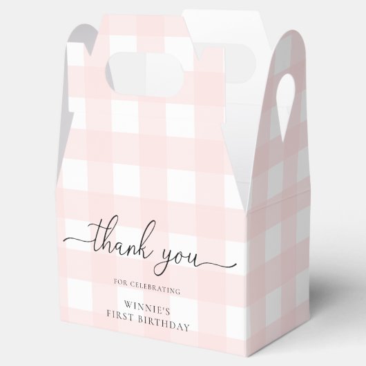 ピンクギンガム誕生日サンキューオファーボックス フェイバーボックス (オープン)