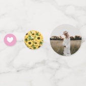 ピンクギンガム&サンフラワーズベビー- Qシャワー コンフェッティ (裏面)