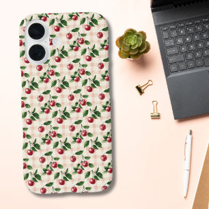 ピンクギンガム チェリー コケット風ギフト 彼女用 iPhone 16ケース