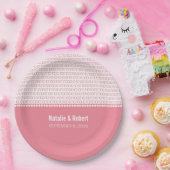 ピンクギークシックバイナリコード紙プレート ペーパープレート (パーティー)