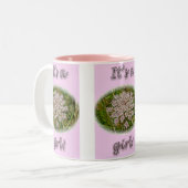 ピンククイーンアンズレースガール新生児マグカップ ツートーンマグカップ (正面左)