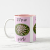 ピンククイーンアンズレースガール新生児マグカップ ツートーンマグカップ (左)