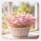 ピンククイーンアンズレースブーケ スクエアシール (正面)