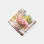 ピンククイーンアンズレースブーケ スタンダードカクテルナプキン (角)