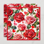 ピンククイーンオブハートブライダルシャワーブランチスクエア 招待状 (正面/裏面)