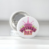 ピンククイーンクラウンハッピーマザーズデイボタン 缶バッジ