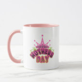 ピンククイーンクラウンハッピーマザーズデイマグ マグカップ (左)