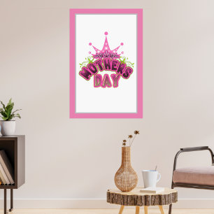 ピンククイーンクラウンハッピーマザーズデイPOSTER ポスター