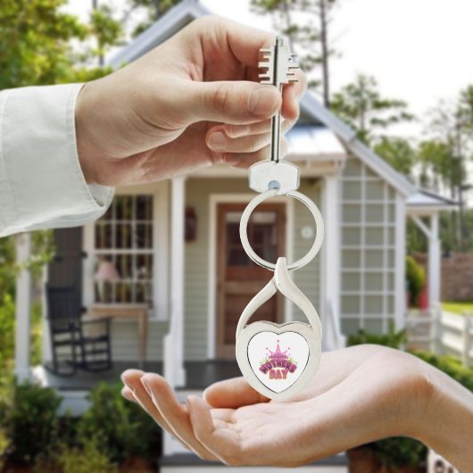 ピンククイーンクラウンハッピーマザーズ日メタルキーチェーン キーホルダー