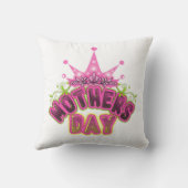 ピンククイーンクラウンハッピーマザーズ装飾用クッション クッション (裏面)