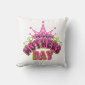 ピンククイーンクラウンハッピーマザーズ装飾用クッション クッション (正面)