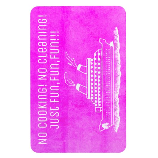 ピンクククルーズシップキャビンステートルームドアNo料理 マグネット (縦)