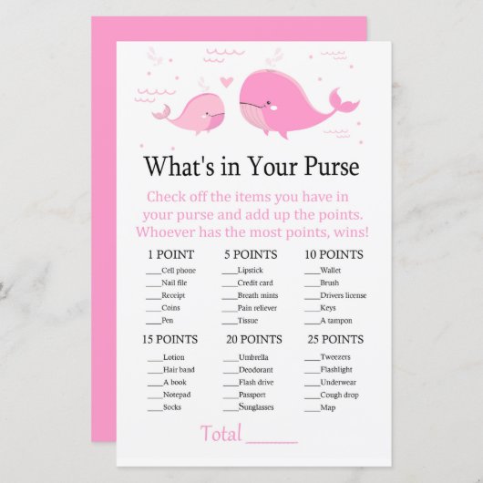 ピンククジラあなたの財布のゲームの何が (正面/裏面)